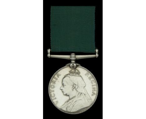 Volunteer Force Long Service Medal, V.R. (1st. Vol. Battn. Hants Regt. + 28- Battn. Qr. Mr. Sergt. W. H. Jacob + 1859- ) engr