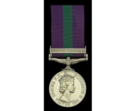 General Service 1918-62, 1 clasp, Arabian Peninsula (23533017 Pte. J. J. Brophy. R. Warwick.) very fine, scarce to unit £80-£