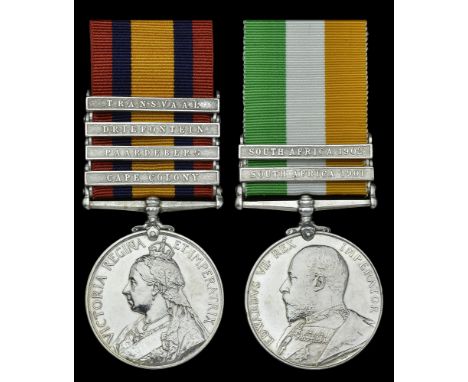 Pair: Private G. Nivison, Royal Highlanders  Queen’s South Africa 1899-1902, 4 clasps, Cape Colony, Paardeberg, Driefontein, 