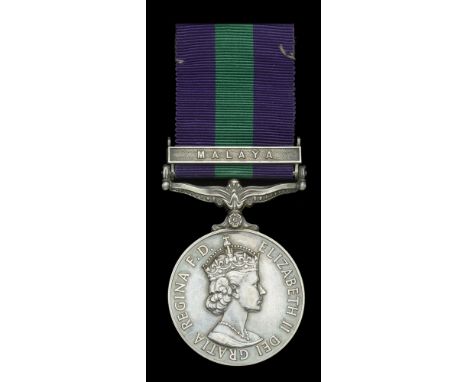 General Service 1918-62, 1 clasp, Malaya, E.II.R. (Lt. M. C. E. Taylor. Q.A.R.A.N.C.) mounted as worn; together with the rela