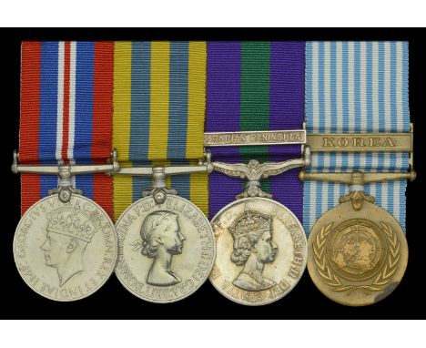 Four: Squadron Quartermaster Sergeant W. M. Beasley, Royal Army Ordnance Corps  War Medal 1939-45; Korea 1950-53, 1st issue (