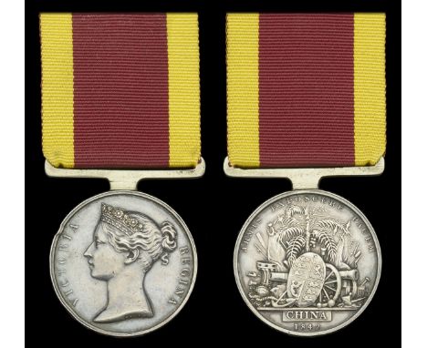 A rare Indian Navy Officer’s China 1842 Medal awarded to Lieutenant, later Commander, A. M. Grieve, who during his service wa