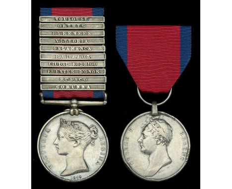Pair: Corporal William Deighton, 52nd Foot, who was wounded in the left hand at Condisa, 14 March 1811, and by a shell in the