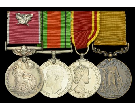 A well-documented post-War B.E.M. for gallantry group of four awarded to Fireman A. A. Dawton, London Fire Brigade, for his g