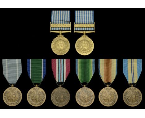 United Nations, U.N. Korea 1950-54 (2), Greek issue (2), both in card boxes of issue; U.N. Medal (6), on UNTSO; ONUC; UNMOGIP