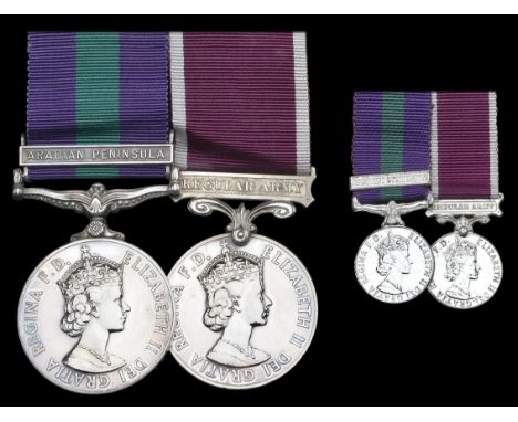 Pair: Warrant Officer Class 2 P. D. Erwin, Royal Army Ordnance Corps  General Service 1918-62, 1 clasp, Arabian Peninsula (23