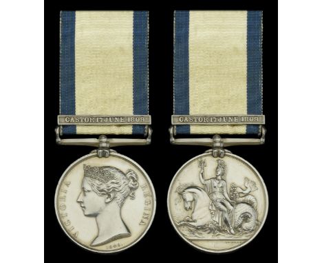 The rare Naval General Service medal awarded to Commander William R. B. Sellon, R.N., who was First-Lieutenant of the Castor 