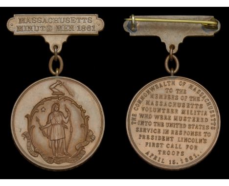 An interesting Massachusetts Minuteman casualty medal awarded to Private William H. O’Neil, 19th Massachusetts Infantry Regim