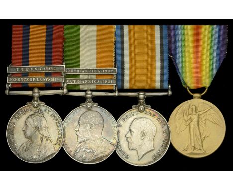 Four: Sergeant A. R. Wild, King’s Royal Rifle Corps, later Labour Corps  Queen’s South Africa 1899-1902, 2 clasps, Defence of