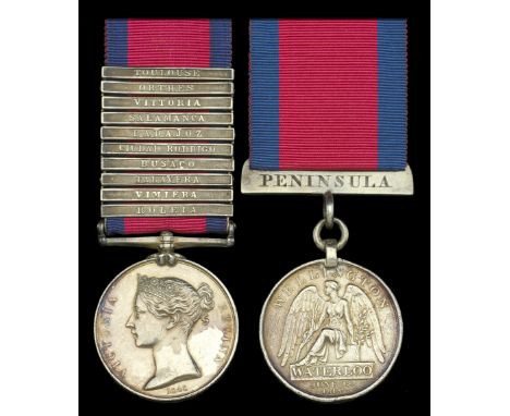 Pair: Corporal Samuel Leap, 40th Foot  Military General Service 1793-1814, 10 clasps, Roleia, Vimiera, Talavera, Busaco, Ciud
