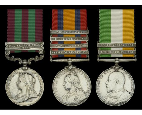 Three: Private W. Hopkins, East Kent Regiment, who was severely wounded at Brakenlaagte in October 1901  India General Servic