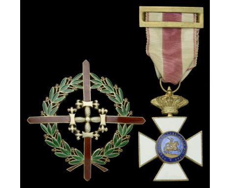 Spain, Kingdom, Royal Military Order of St. Ferdinand, Grand Officer’s Star, with wreath, 68mm, silver-gilt and enamel; Royal