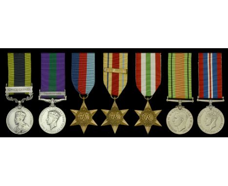 Seven: Sergeant W. J. Davies, The Buffs, later Royal Army Service Corps   India General Service 1908-35, 1 clasp, Burma 1930-