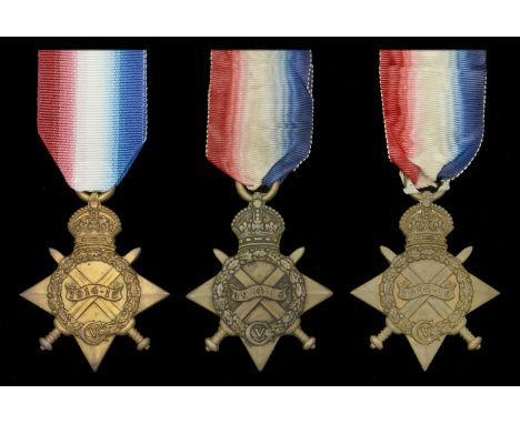 1914-15 Star (3) (6855. Pte. J. Kane. North’d. Fus.; 24532 Pte. E. J. Hayward. R.W. Fus:; M2-073567 Pte. G. Pow. A.S.C.) near