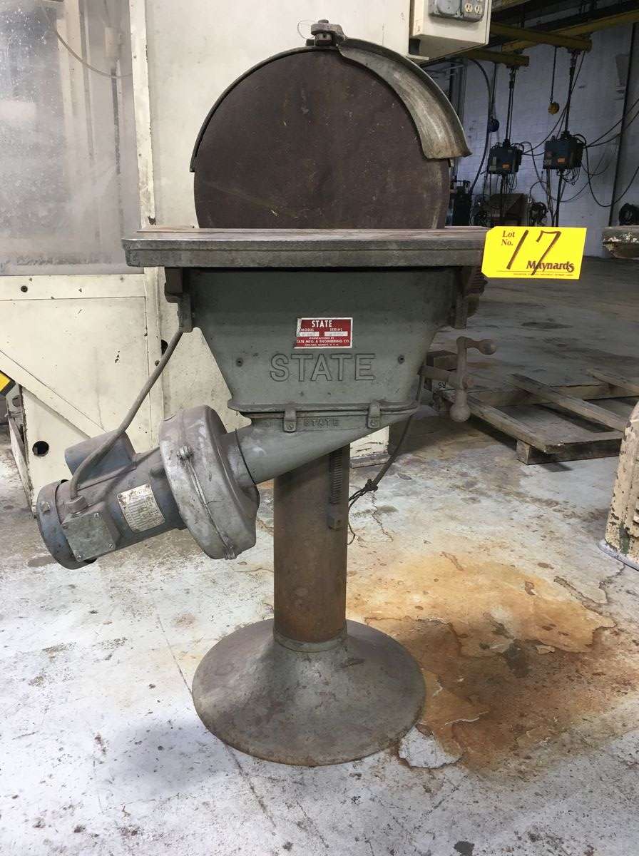 State D16 Disc Sander 208220 V, 3 Phase, 60 Hz, 3.8 Amps. S/N 4772