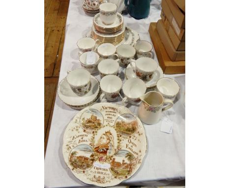 A quantity of Edward VIII porcelain cups and saucers, Victorian Diamond Jubilee plate and other items including Paragon "Beli