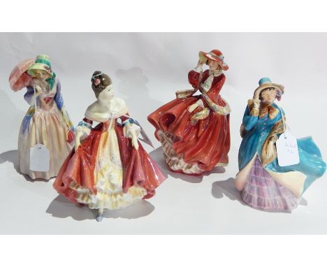 Royal Doulton china figure "Southern Belle" HN2229, 20cm high, Royal Doulton china figure "Top O' The Hill" HN1834 and Royal 