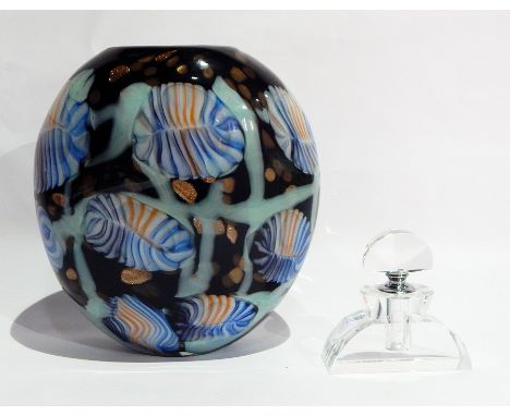 An Art glass ovoid vase with an Art Deco style perfume bottle (2) 