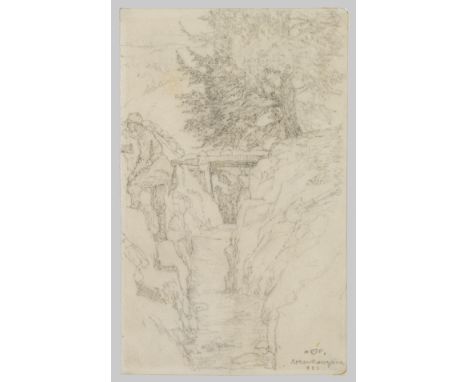 (1872 Bremen - 1942 Kolchos Budjonny/Kasachstan)"Graben der Schneeschuhläufer über der Thalsperre bei Rozankawizna Karpaten".