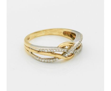 Gelbgold, gest. 585. Schauseitig besetzt mit Brillanten von zus. ca. 0,19 ct. (H/si). Gew. ca. 3,2 g.Beiliegend Expertise.Rin