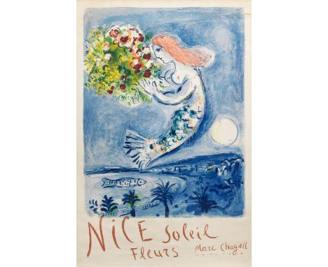 (1887 Witebsk - 1985 Saint-Paul-de-Vence) "Nice Soleil Fleurs" (Die Engelsbucht). OriginaltitelFarblithographie/Papier, 1962.