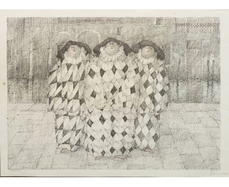 (1922 Glurns/Südtirol - 2009 Innsbruck)"Carnevale". OriginaltitelFarboffsetlithographie/Papier, 1981. R. u. sign.; In der Pla