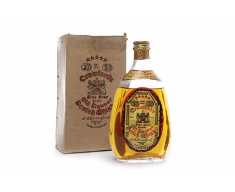 CRAWFORD'S FIVE STAR
Old Liqueur Scotch Whisky. 
Full bottle size, no capacity or strength stated, in original box.  CONDITIO