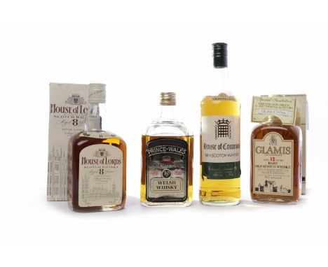 HOUSE OF LORDS AGED 8 YEARS
Blended Scotch Whisky. 
750ml, 40% volume, in carton.
HOUSE OF COMMONS 12 YEAR OLD
Blended Scotch