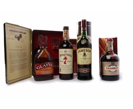 JACK DANIELS OLD NO. 7
Tennessee Whiskey.
70cl, 40% volume, in presentation tin with shot glasses.
SEAGRAM'S 7 CROWN
Blended 