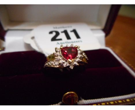 10ct Gold Ruby and Diamond Ring