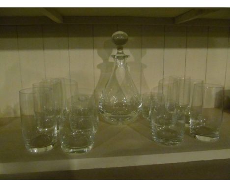 Cut Crystal Decanter Jug Six Tumblers and Six Glasses