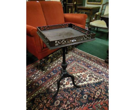 Edwardian Mahogany Galleried  Wine Table on Tripod Supports of Neat Size