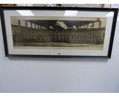 Royal Air Force Upwood May 1949 group photographic print by T H Everitt and Son of Peckham, frame size 40cm x 90cm