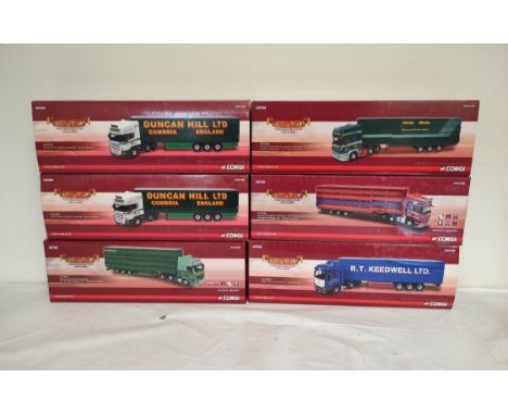 Collection of limited edition Corgi Hauliers of Renown 1:50 scale limited edition boxed wagons to include two CC13716 Scania 