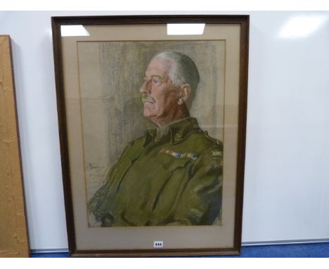 ARMIN HOROVITZ, Portrait of Major L Fletcher, signed and dated 1942 pastel sketch, frame size 79cm x 60cm