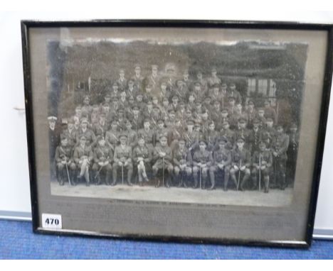 D Company No. 2 School of Instruction June and July 1918 group photographic print by Walter Millis, frame size 32cm x 42cm