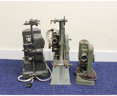 Three vintage film projectors to include a 1940s Palliard Bolex G916 8/9.5/16mm projector and two others. All A.F 