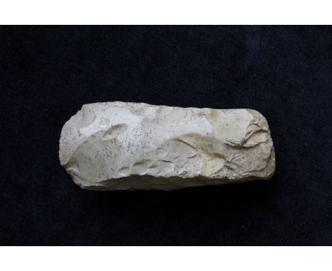 Neolithic- Danish grey chert thick butted axe head of crude form. 14cm 