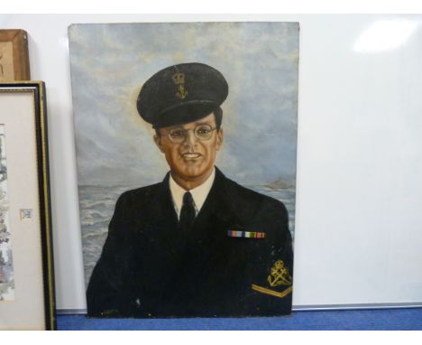 COTHANI, portrait of a naval lance corporal, signed oil painting, 76cm x 56cm