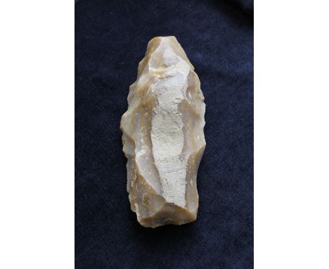 Neolithic- Huge French flint core of amber coloured flint a byproduct of tool manufacturing, with this example being used in 