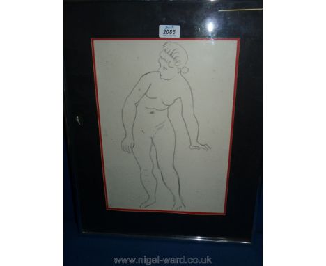 A numbered Lithograph of standing nude, artist Maillol.