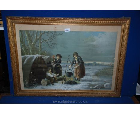 A framed and glazed Print entitled 'The Gypsies Supper'.
