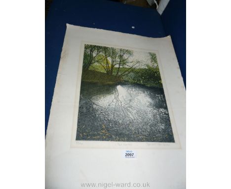 A limited edition Print 'Port Meadow', signed Frances Clair Miller 1989.