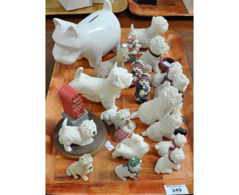 Collection of small ceramic West Highland terriers, together with a terrier money bank.(B.P. 21% + VAT) 