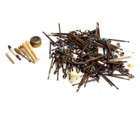 A large collection of vintage bobbins 