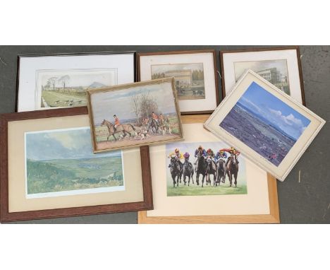 A quantity of hunting and racing related prints 