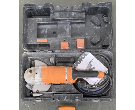 A Worx angle grinder in case, in working order