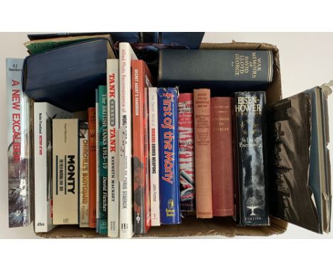 20th CENTURY MILITARY INTEREST: a box of books on varying aspects of both world wars. To include, Richards, J.M., 'The Bombed