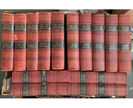 The New Popular Encyclopedia, The Gresham Publishing Company, 1902, half red morocco 