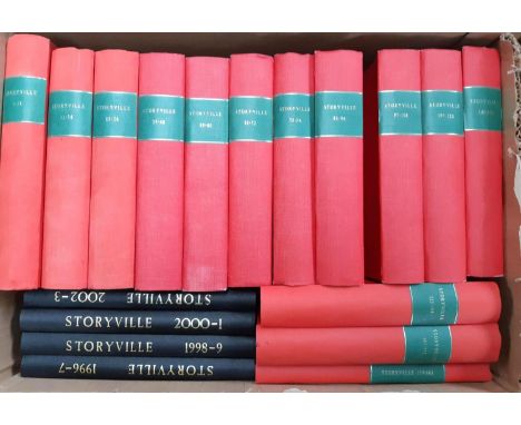 STORYVILLE JAZZ MAGAZINE: This is a complete run of the magazine from the first copy to issue 162 in uniform red binders made